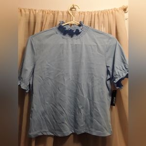 Ardene Light Blue Ruffle Necked Top